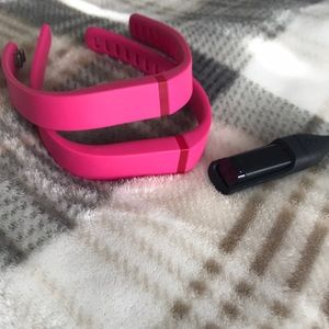 Hot pink Fitbit.